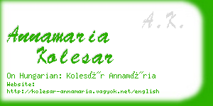 annamaria kolesar business card